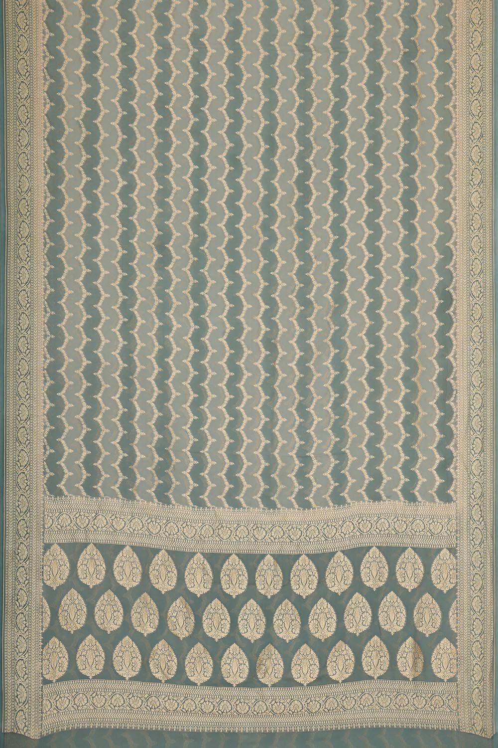 Image of Banarasi Georgette Greenish Grey Saree